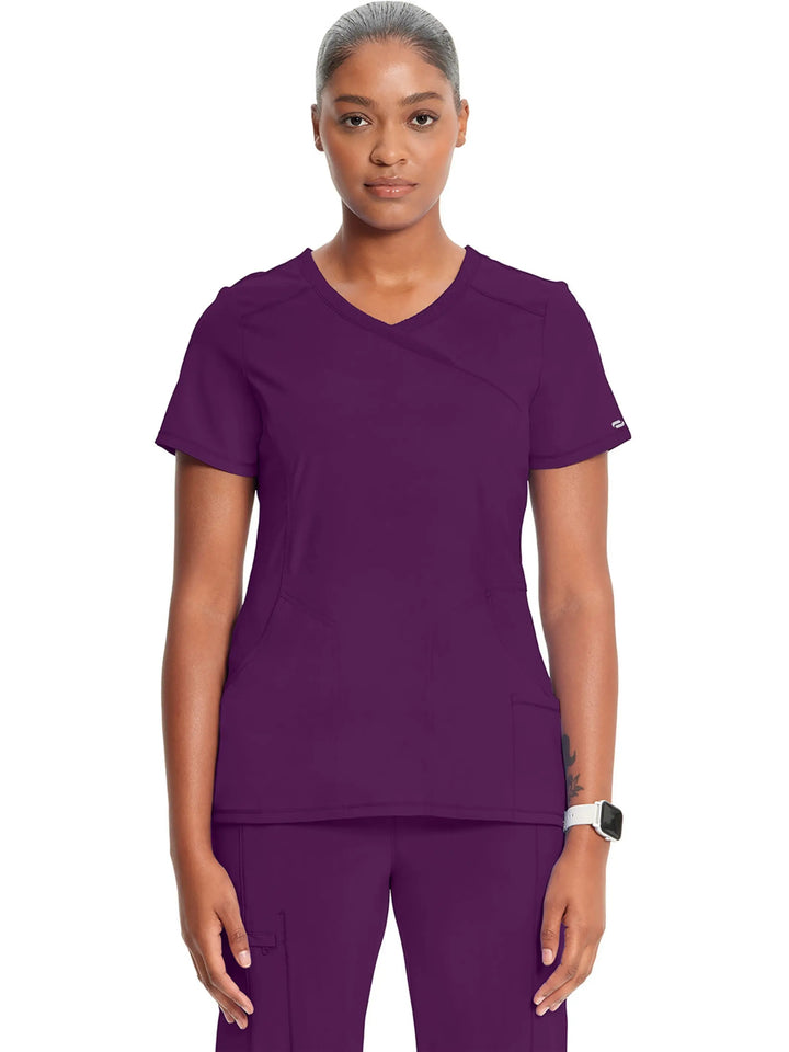 Infinity Women's Antimicrobial Mock Wrap Top | Eggplant