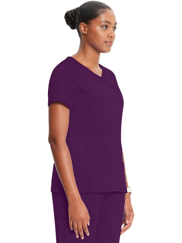 Infinity Women's Antimicrobial Mock Wrap Top | Eggplant