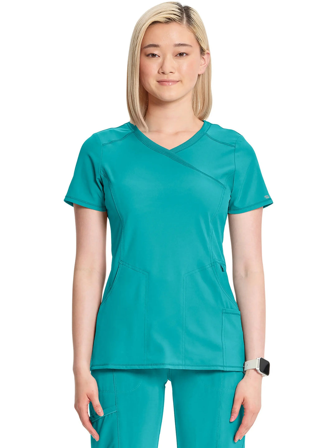 Infinity Women's Antimicrobial Mock Wrap Top | Teal