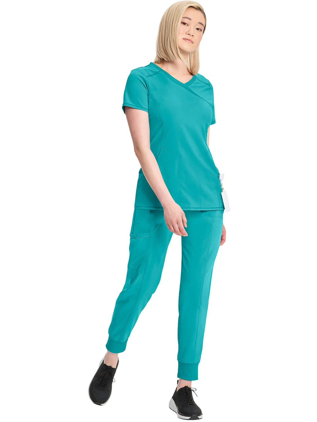 Infinity Women's Antimicrobial Mock Wrap Top | Teal