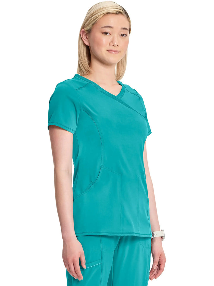 Infinity Women's Antimicrobial Mock Wrap Top | Teal