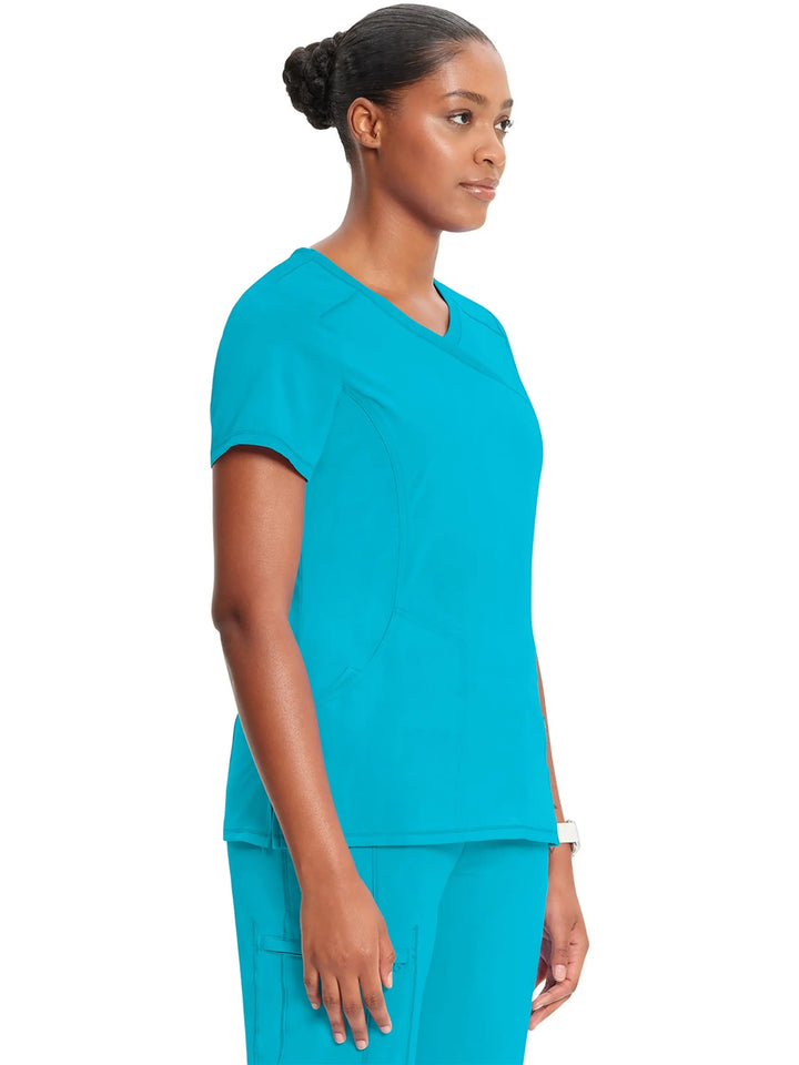 Infinity Women's Antimicrobial Mock Wrap Top | Turquoise