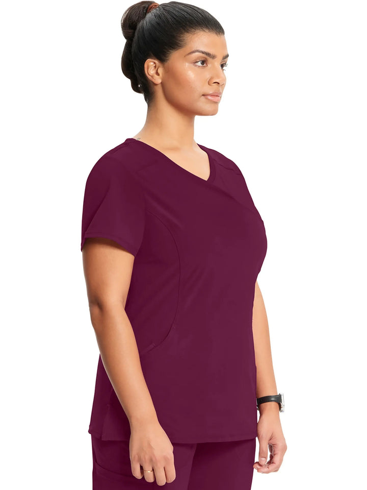 Infinity Women's Antimicrobial Mock Wrap Top | Wine