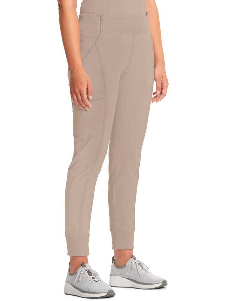 Infinity Women's Mid Rise Tapered Jogger Scrub Pant | Khaki