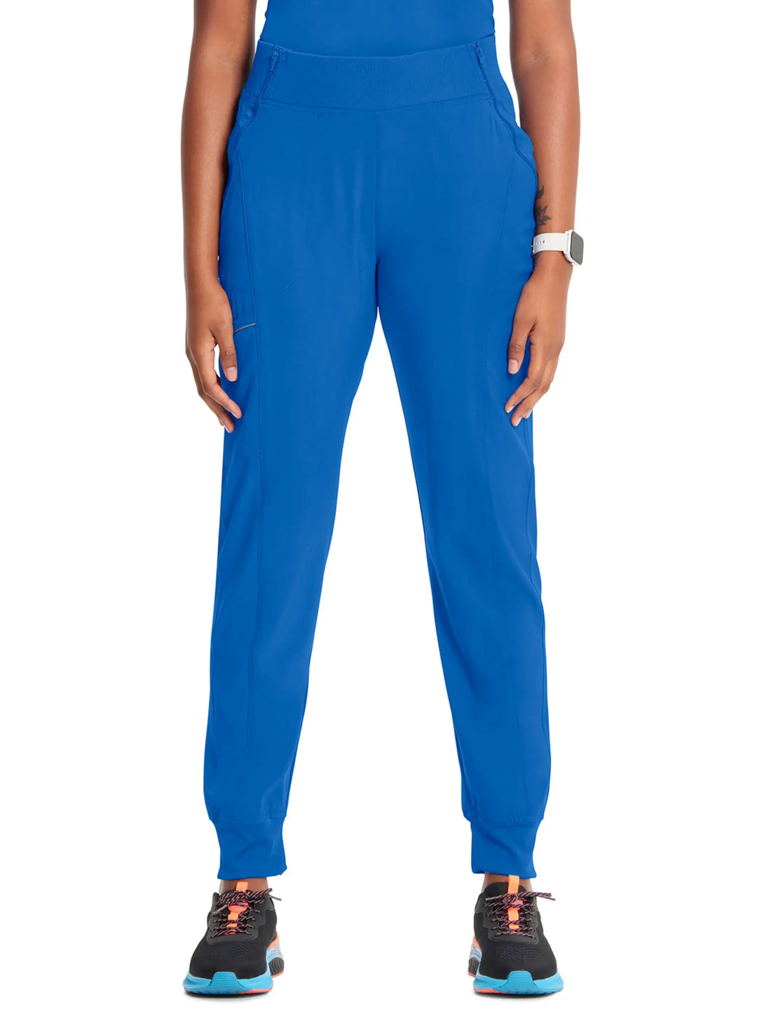 Infinity Women's Scrub Set Mock Wrap Top & Tall Joggers | Royal Blue