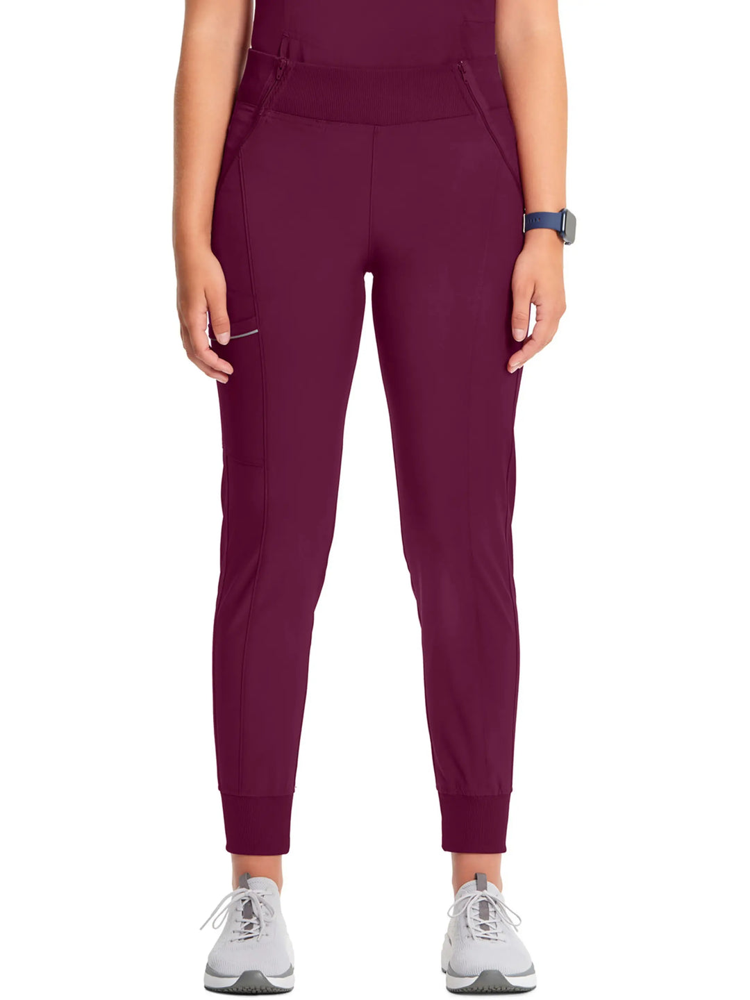 Infinity Women's Scrub Set Mock Wrap Top & Joggers | Wine