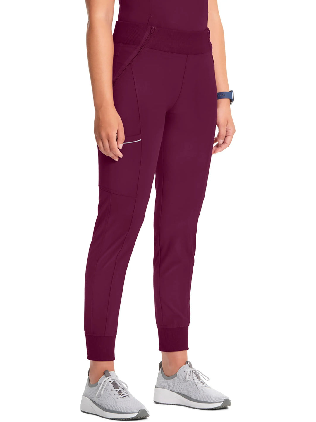 Infinity Women's Scrub Set Mock Wrap Top & Joggers | Wine