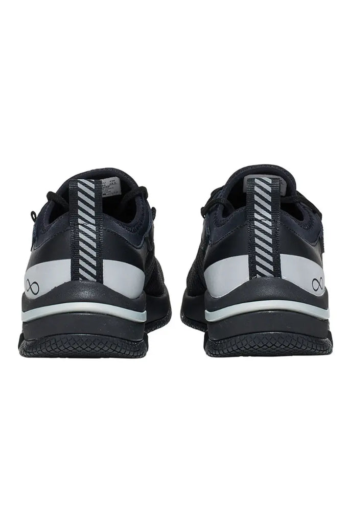 The back of the Infinity Women's Dart Premium Athletic Shoes in Black Reflective featuring a heel height of 1.25".
