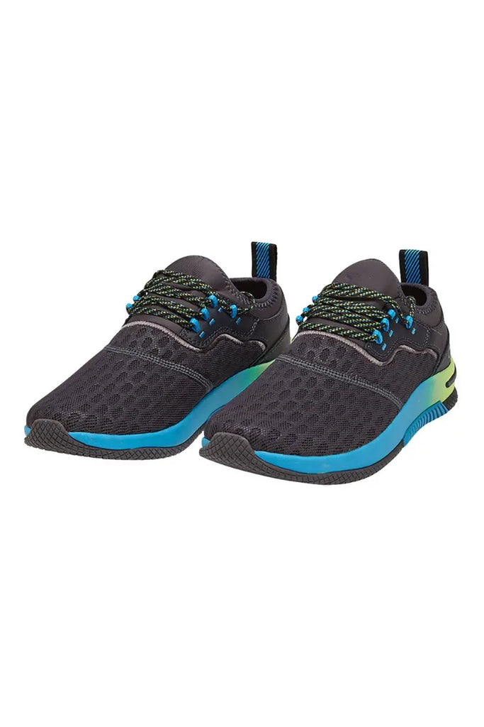 The front of the Infinity Women's Dart premium Athletic Work Shoes in Neon Fade featuring a lightweight bootie construction for a comfortable, sock like fit.