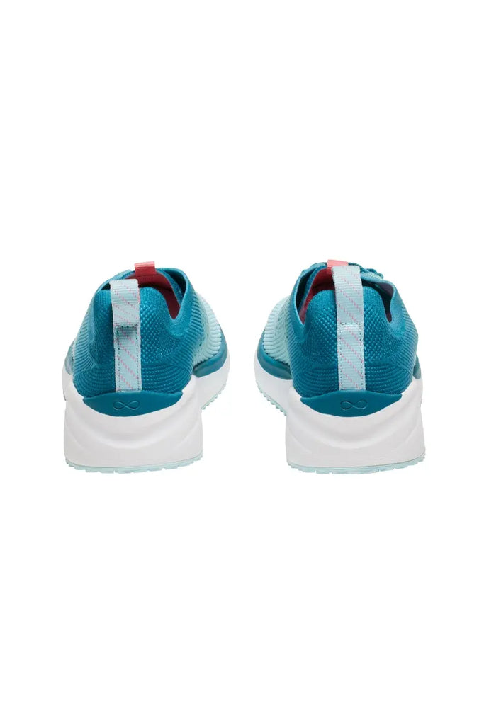 The back of the Infinity Women's Ever On Knit Athletic Shoes in Oceanic Ombre size 6.5 featuring a heel height of 1.75".