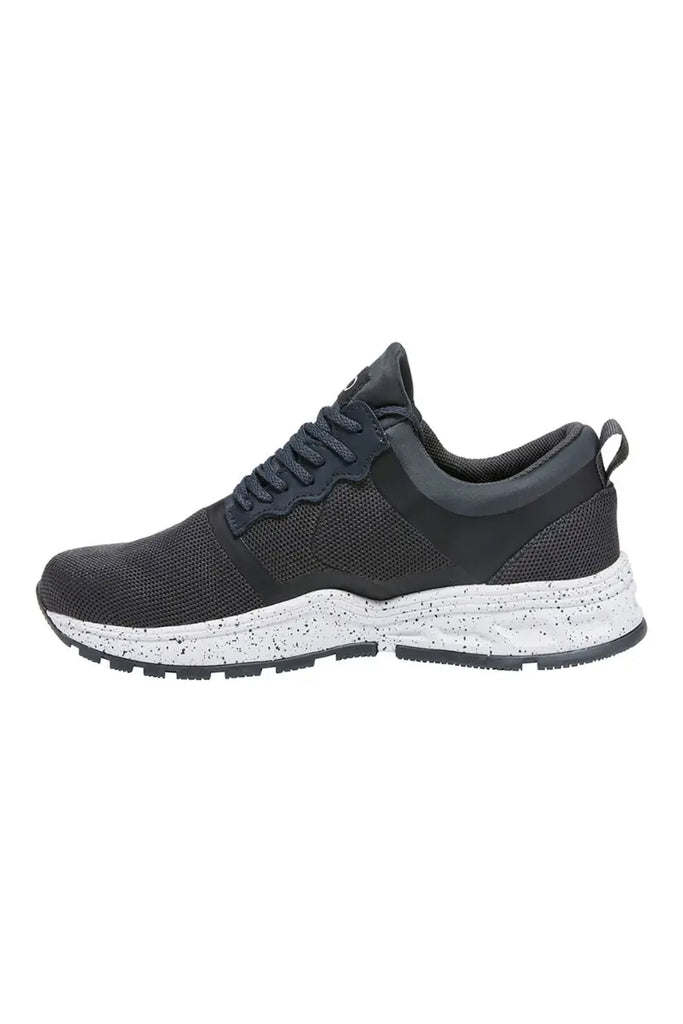 The side of the Infinity Women's Fly Athletic Shoe in Pewter Flecked size 7 featuring cushioned molded EVA midsoles.