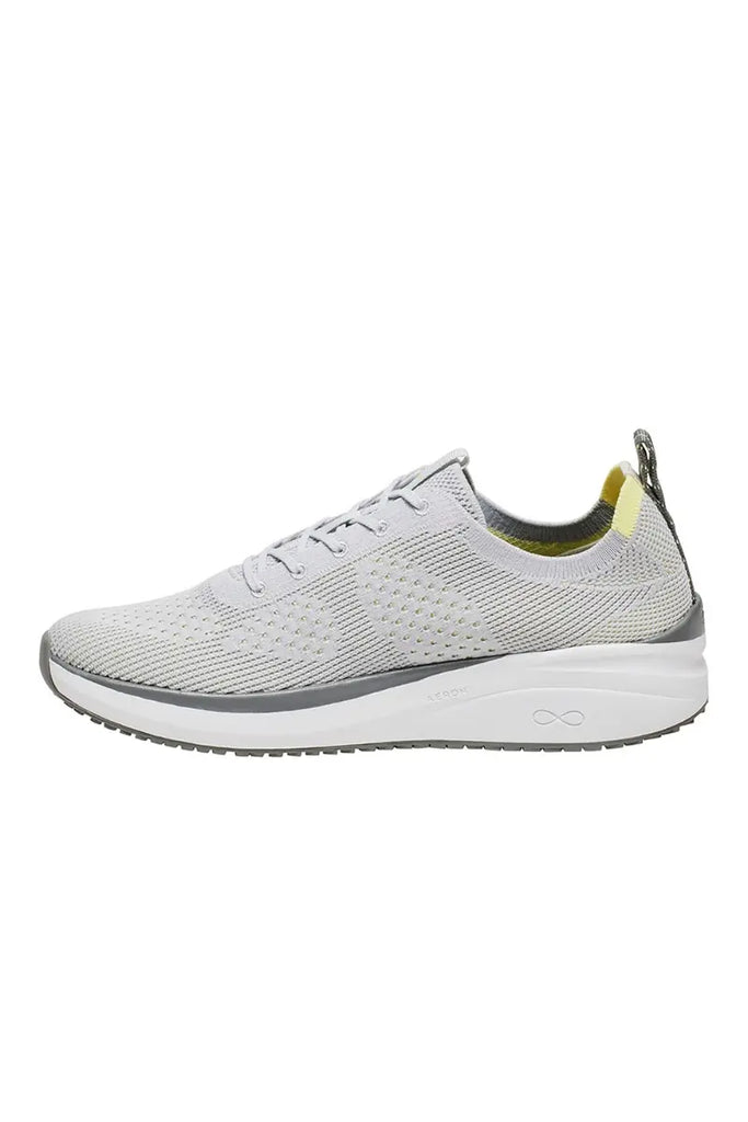 The side of the Infinity Men's Ever On Knit Athletic Work Shoe in White Microchip featuring an athletic silhouette.