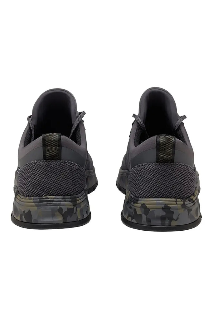 The back of the Infinity Men's Fly Athletic Work Shoes in Camo featuring bootstraps at the heels.