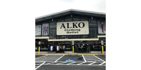 Alko outlet & Scrub Pro Uniforms store front on Liberty Rd Baltimore Maryland.