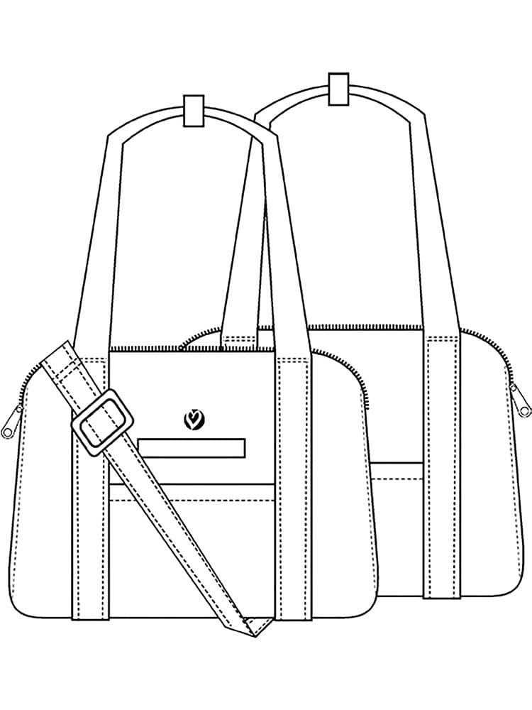 A diagram of the HeartSoul Madison Duffel bag.