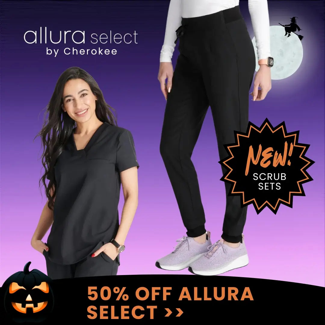 Allura Select by Cherokee Uniforms is 50% off at Scrub Pro Uniforms. new scrub sets are also available in Allura Select at Scrub Pro too!