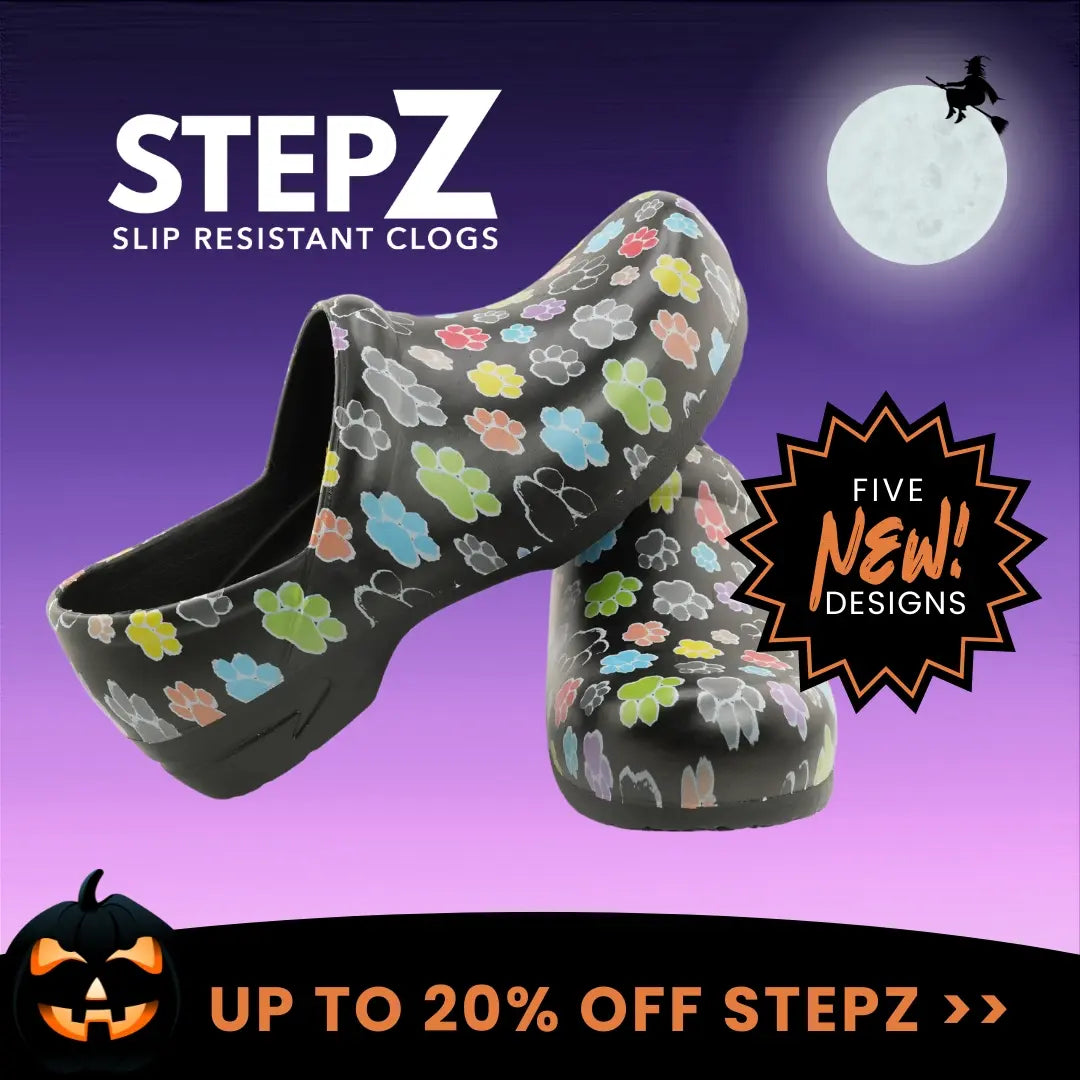 StepZ Nursing Shoes are up to 20% off at Scrub Pro Uniforms and have 5 brand new styles.