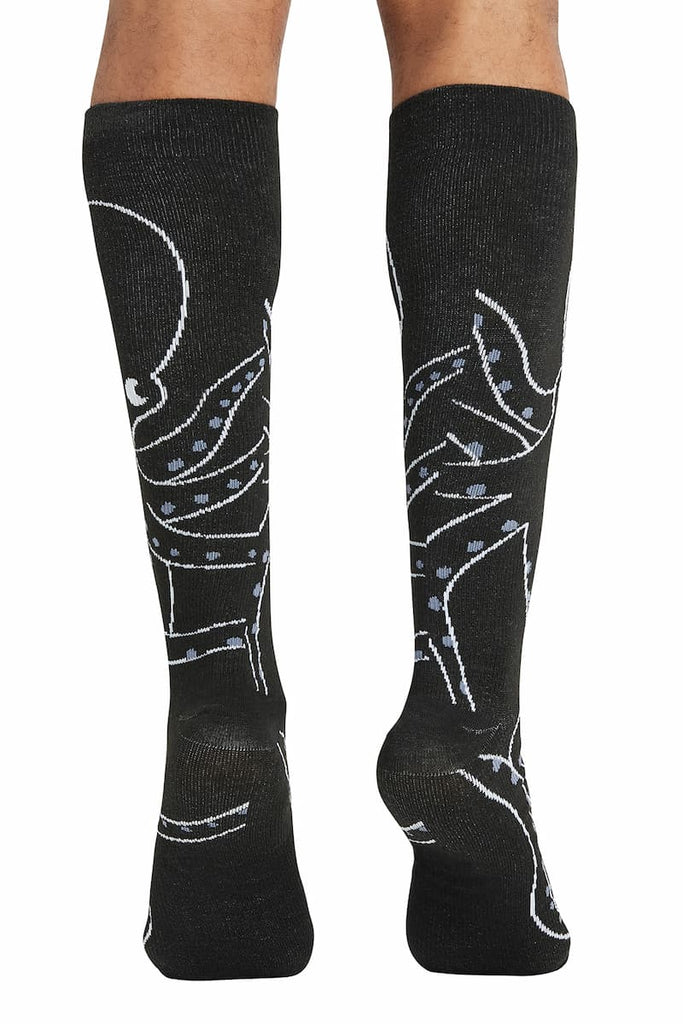 The back of the Cherokee Men's Printed Support Socks in "Octo Sketch" featuring a comfortable top band designed to keep the sock up without constricting your leg.