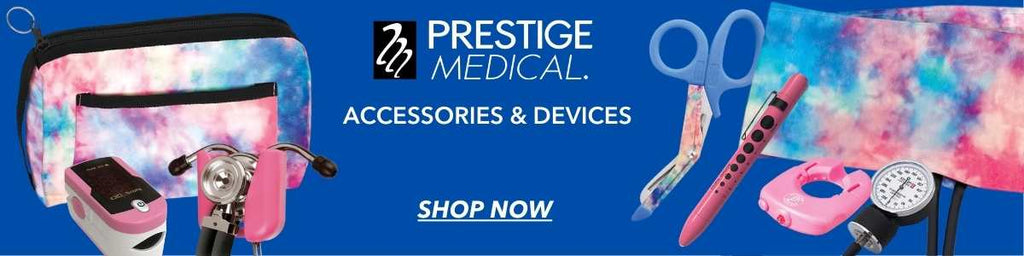 Prestige Medical accessories & devices in pink and cotton candy sky tye dye print.