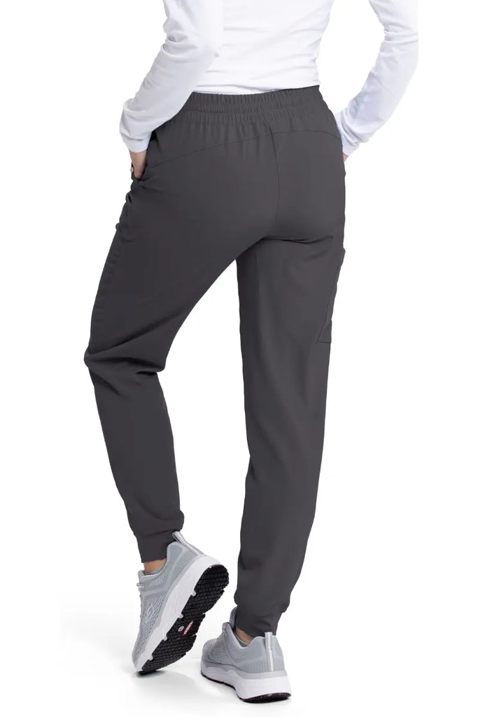 The back of the Skechers Women's Theory Scrub Joggers featuring ankle cuffs to provide an athletic look.