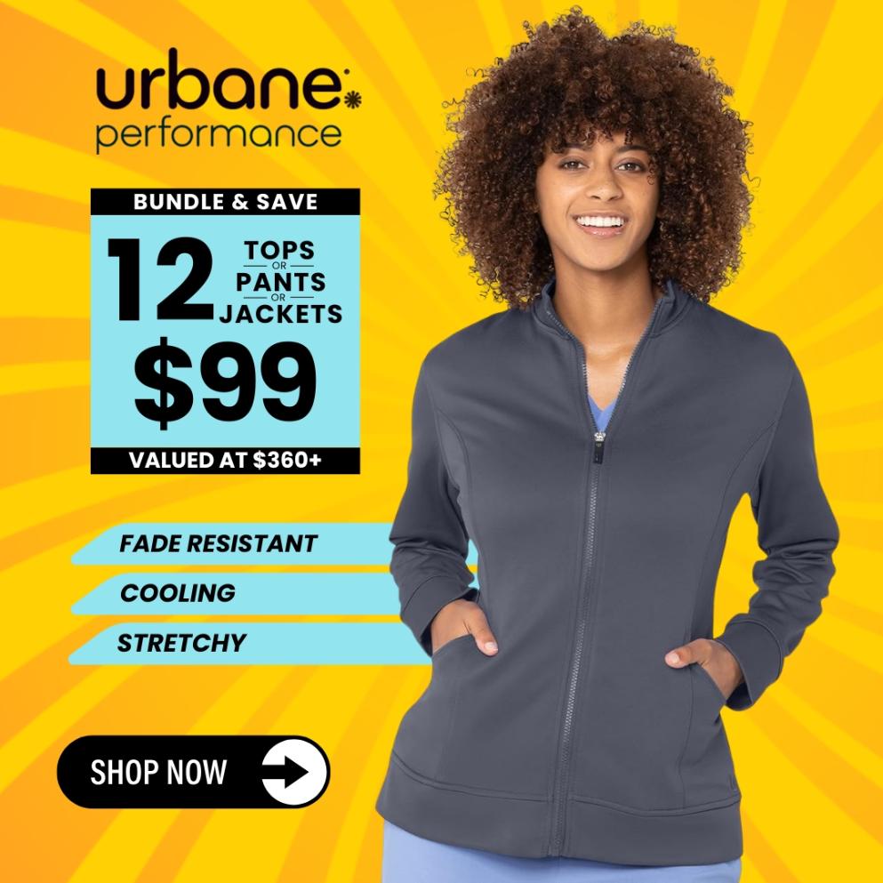 Save big on Urbane Performance Scrubs with bundles from Scrub Pro!