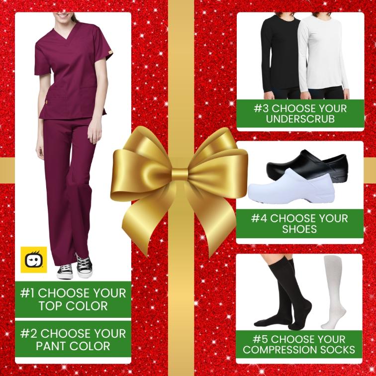 A look at what comes in Scrub Pro's WonderWink Holiday Gift Bundle.