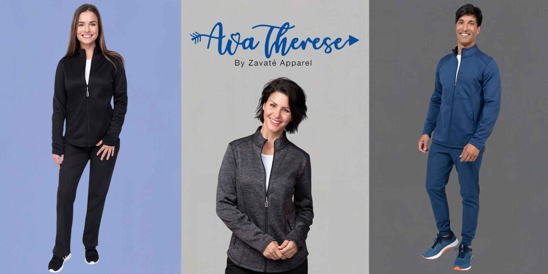 Find Black, heather Grey and Navy Blue options in Scrub Pro's collection of Ava Therese Scrub Jackets.