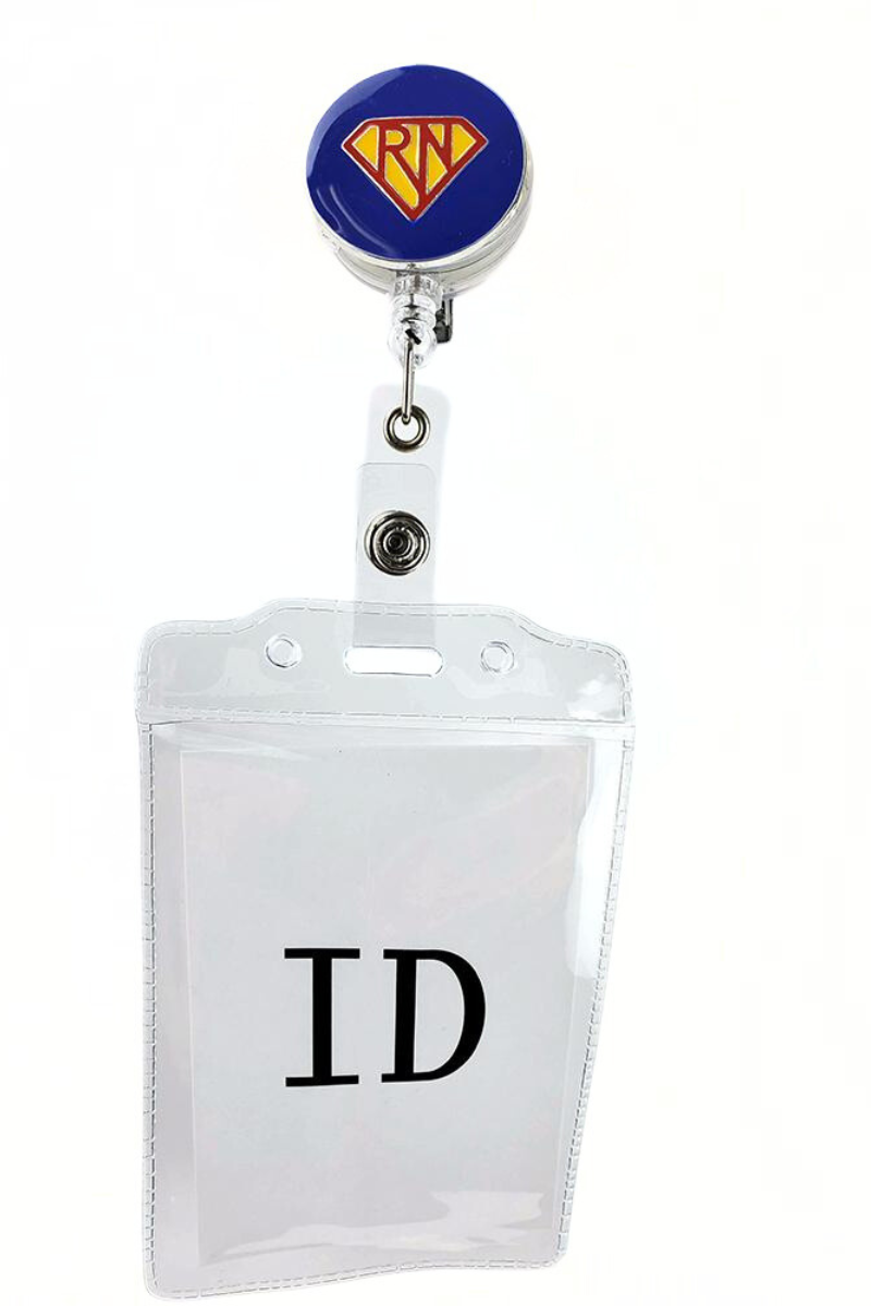 The Badge Reel with ID Holder in Super RN featuring a removable vinyl badge holder.