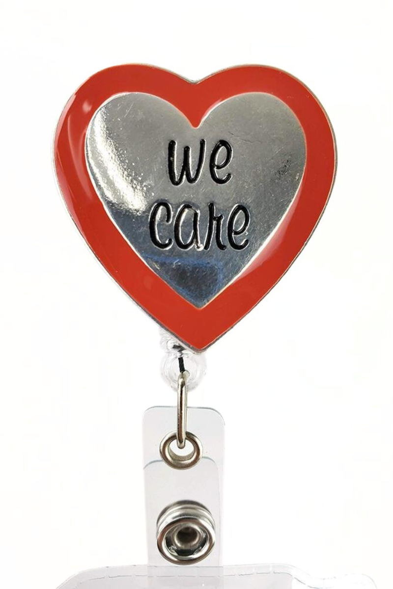 The Badge Reel with ID Holder in We Care featuring 25" retractable cord.