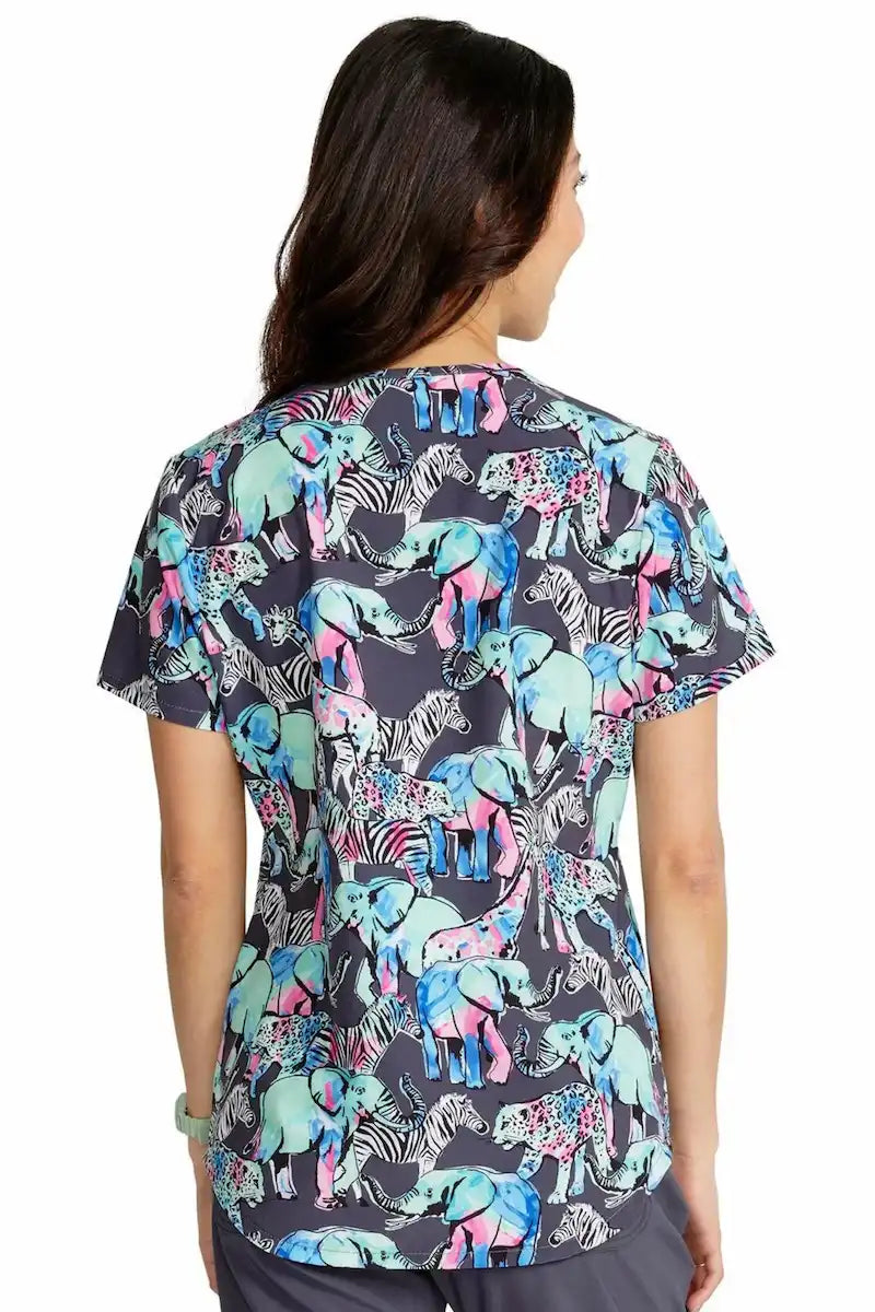 Cherokee Women's V-Neck Print Scrub Top | Herd That