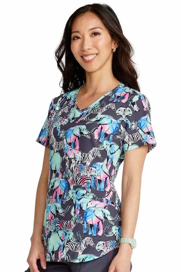 Cherokee Women's V-Neck Print Scrub Top | Herd That