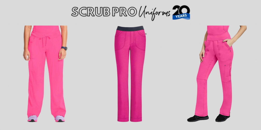 A look at some of the Carmine Pink Scrub Pants at Scrub Pro Uniforms.