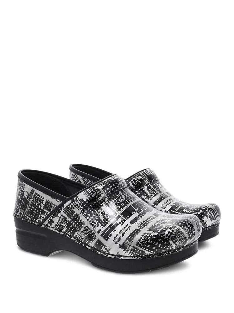 Dansko Professional Nurse Shoes in Block Print Patent featuring Dansko's wipe clean technology.