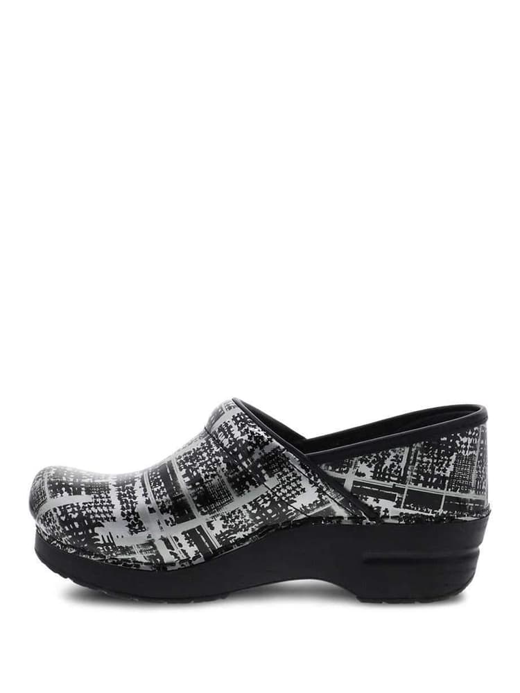 Dansko Professional Nurse Shoes in Block Print Patent featuring acceptance by the APMA & stain resistant.