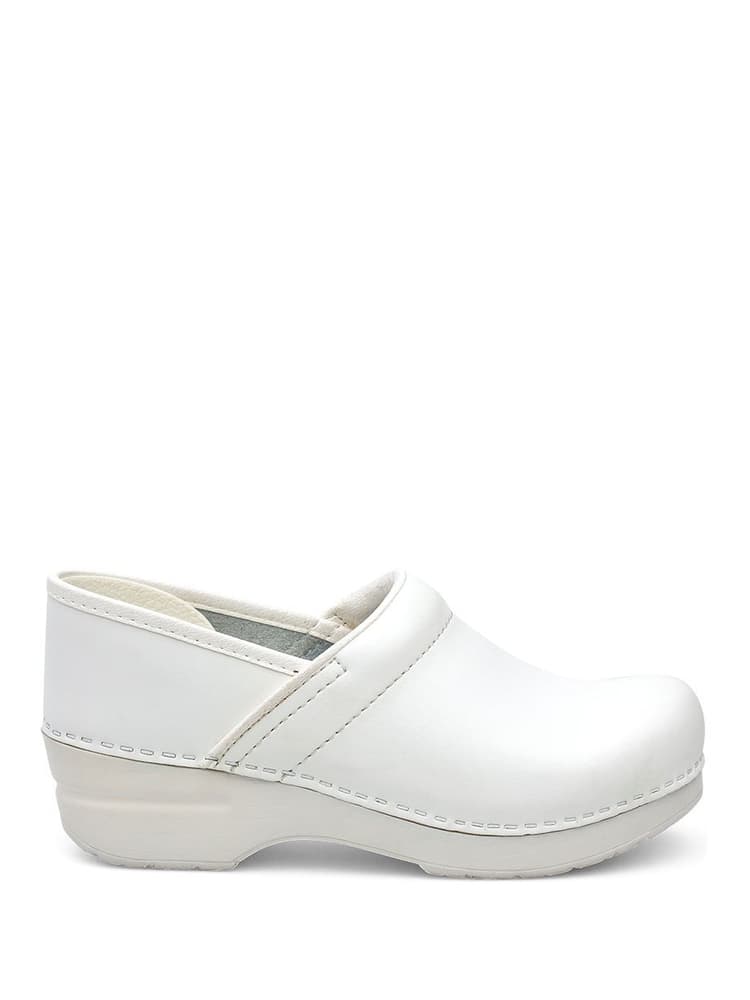Dansko Professional Nurse Shoes in White Box featuring Patent-pending stapled construction.