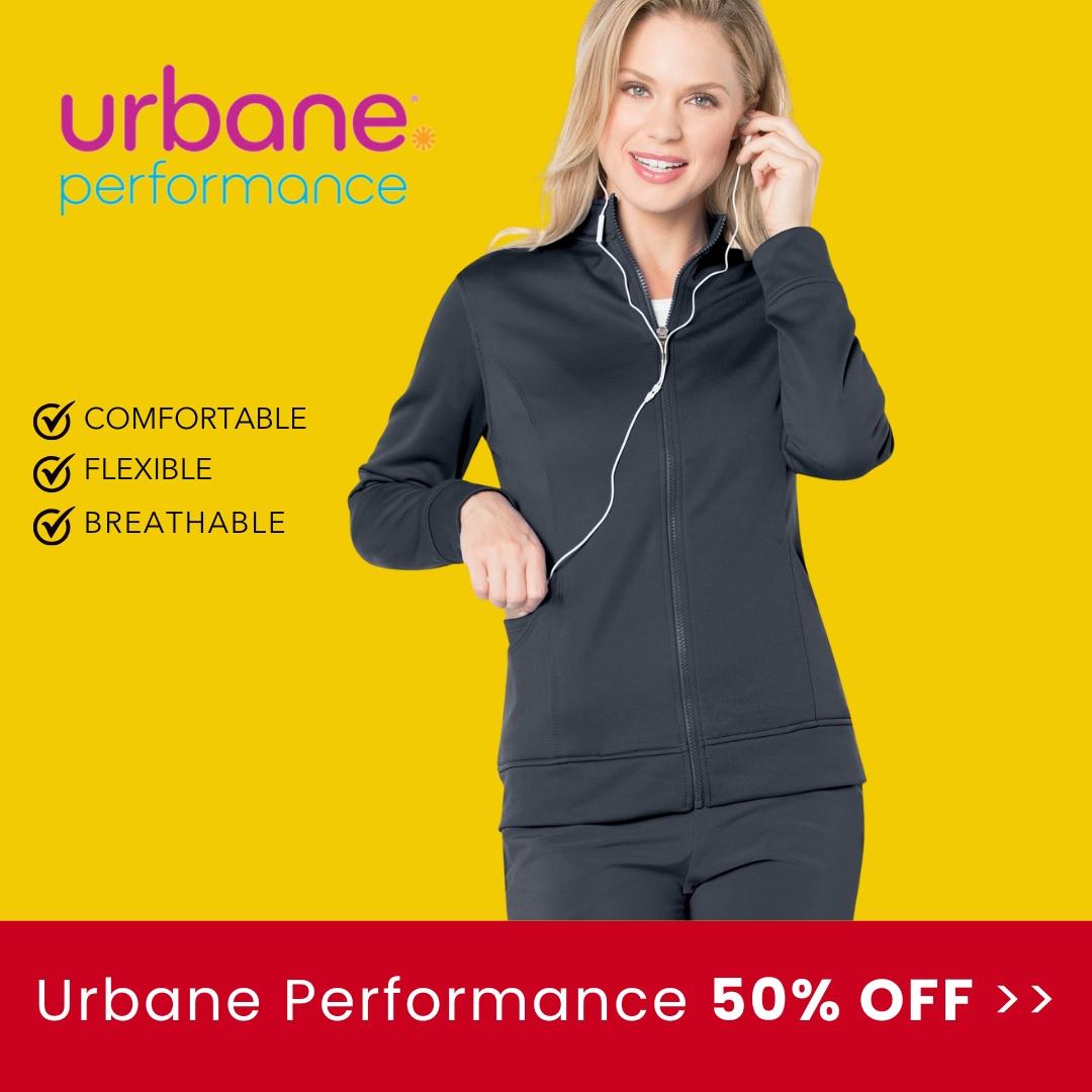 Urbane Performance from Landau is 50% off at Scrub Pro Uniforms.