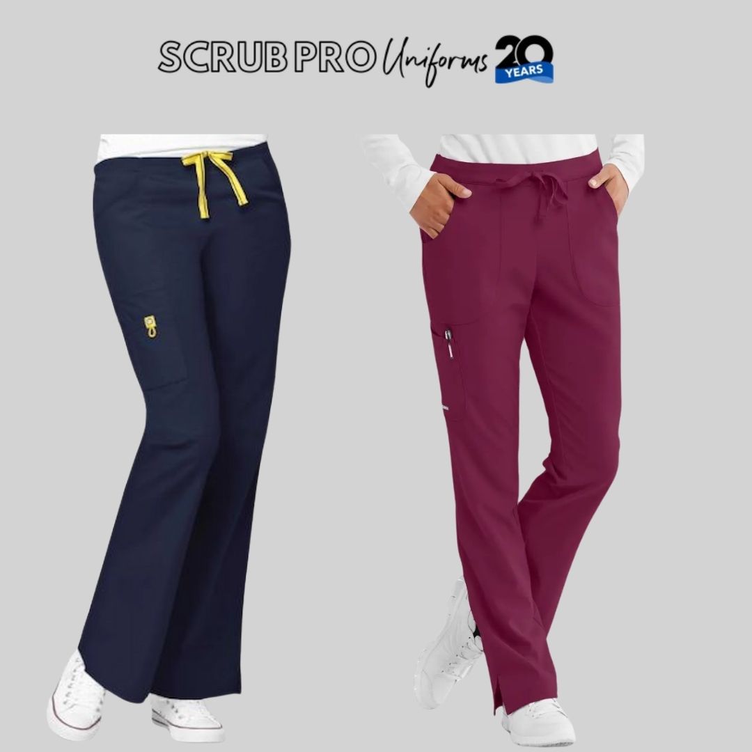 Women's flare leg scrub pants at scrub pro uniforms.