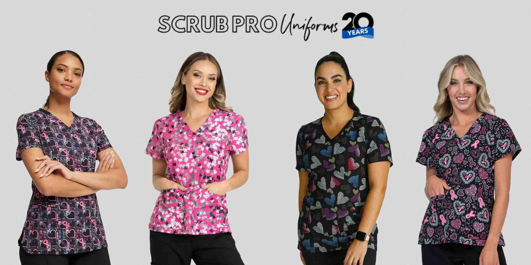 Available Heart Themed Print Scrubs at Scrub Pro Uniforms