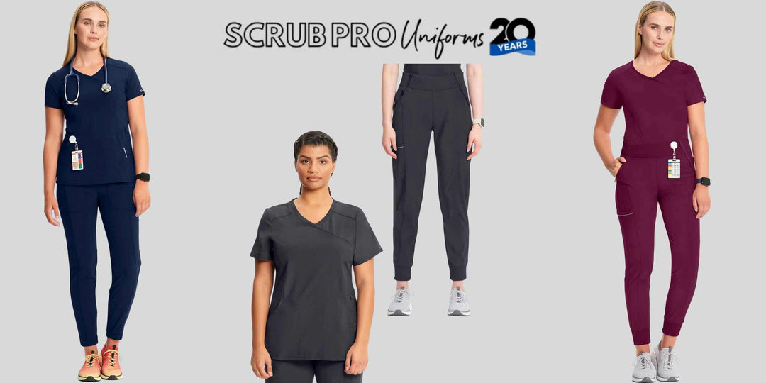 A look at some of the available scrub options in Scrub Pros collection of Infinity Joggers and Coordinates.