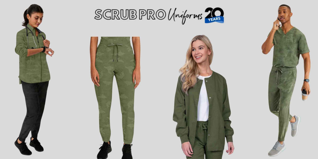 A look at some of the available scrub options in Scrub Pro's collection of Olive Green Scrub Pants and Jackets.