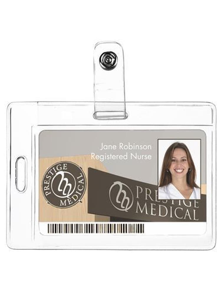Prestige Medical 2-Way ID Badge Holder has 2 way visibility for displaying multiple IDs