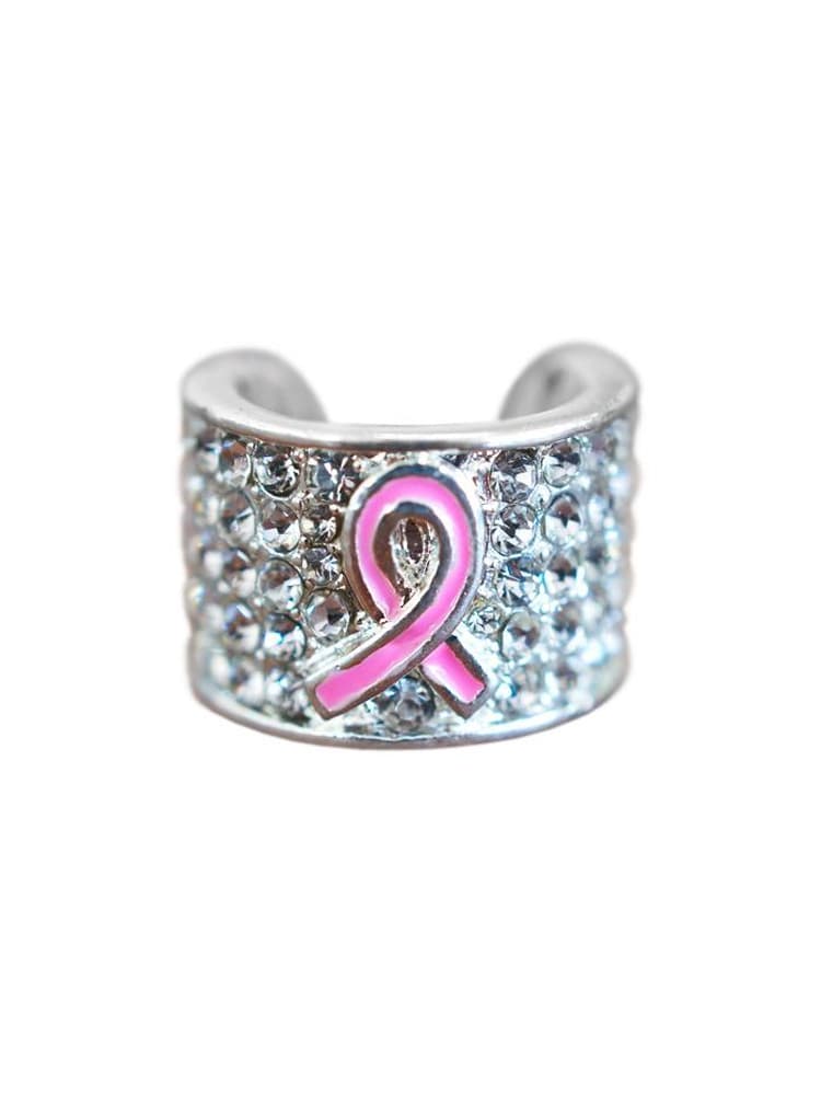 The Prestige Medical Charmed Stethoscope Charm in "Pink Breast Cancer Ribbon" on a solid, white background.