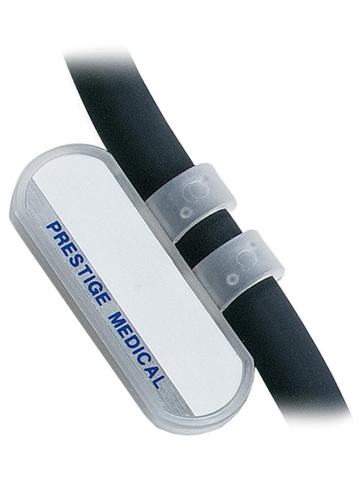 An image of the Prestige Medical Packaged Clear Oval Stethoscope ID Tag allows you to add your name to your stethoscope.