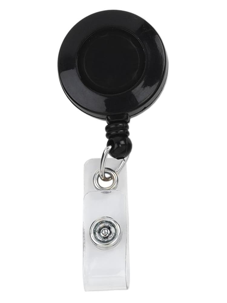 The Prestige Medical Retractable ID Holder in black on a plain white background.