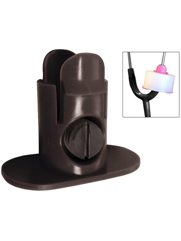 The Prestige Medical Stethoscope Tape Holder in black on a solid, white background.