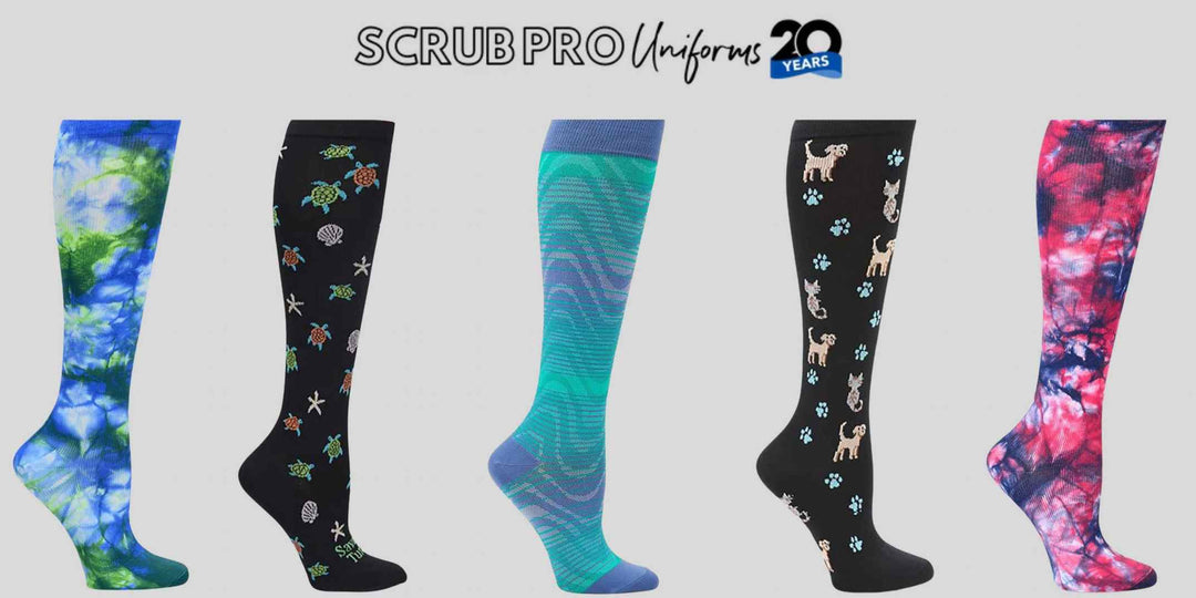 Printed Compression Socks at Scrub Pro Uniforms.