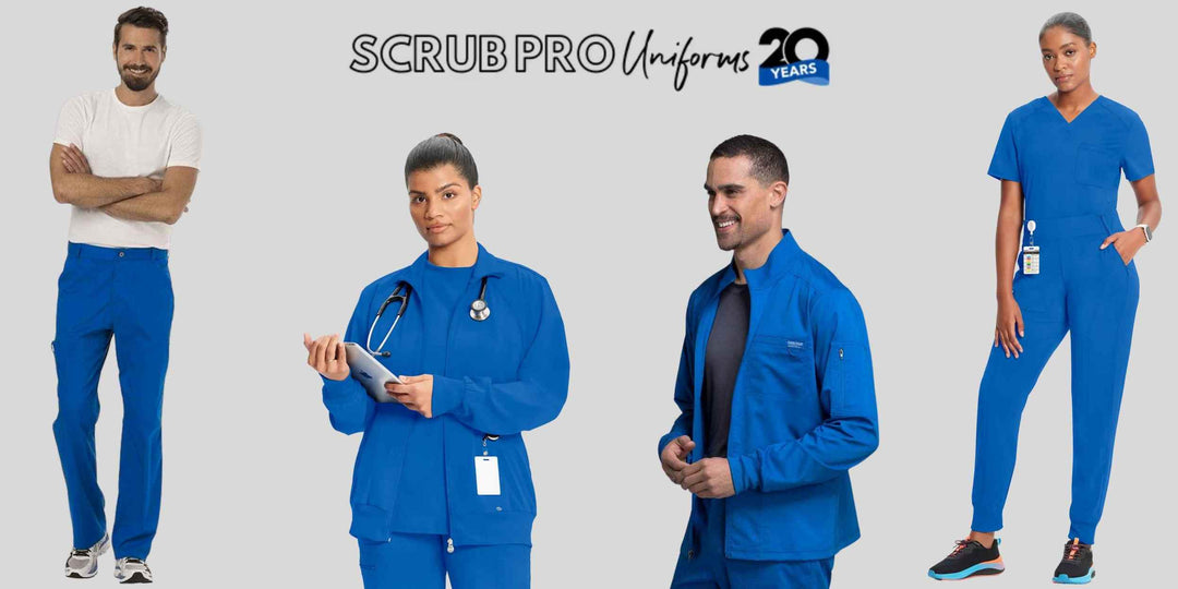 Royal blue scrub pants & jackets at Scrub Pro Uniforms