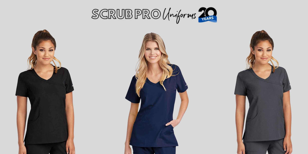 Skechers Women's Reliance Mock Wrap Scrub Tops at Scrub Pro Uniforms.