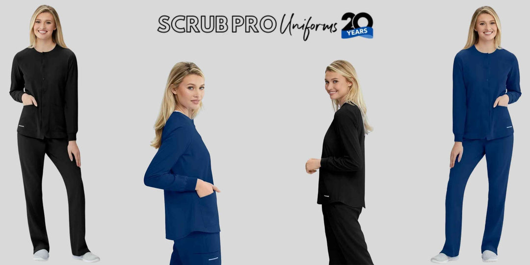 Skechers Women's Stability Snap Front Scrub Jackets (SK401) at Scrub Pro Uniforms. 