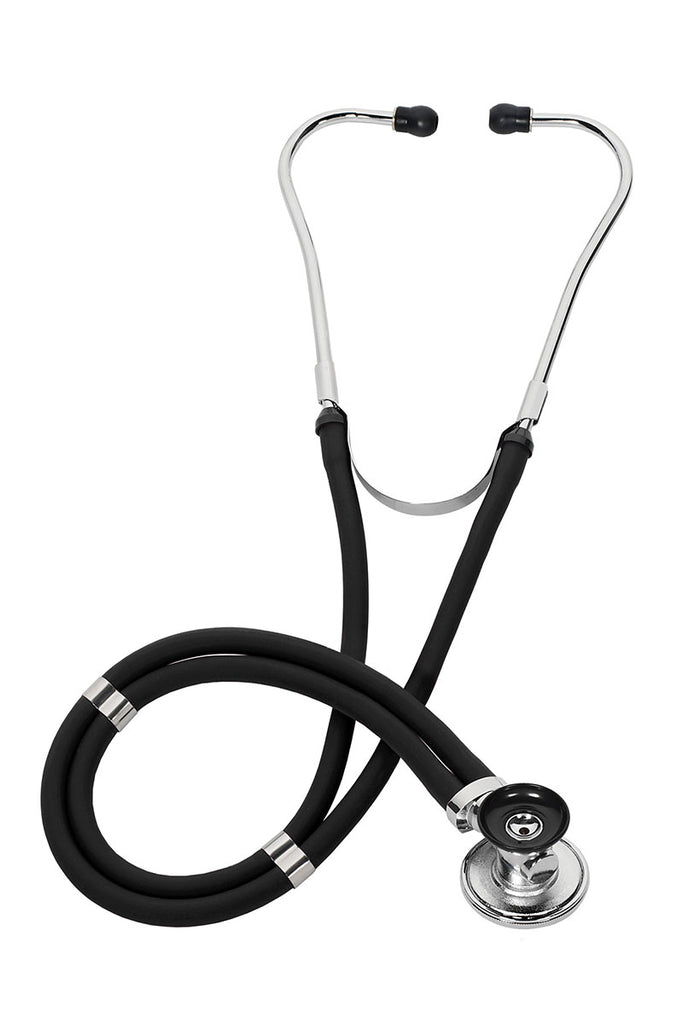 An image of the Prestige Medical Sprague-Rappaport Stethoscope in Black featuring a lifetime warranty.